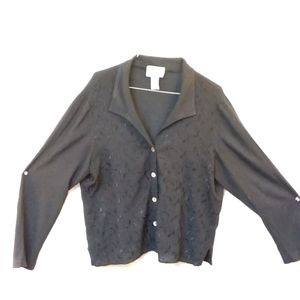 Women's Button Blouse Black Size 16
